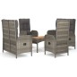 vidaXL Set comedor de jardín 5 piezas con cojines ratán sintético gris vidaXL Set comedor de jardín 5 piezas con cojines ratán sintético gris