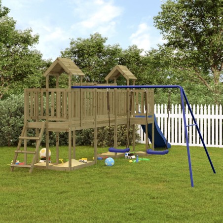 vidaXL Parque infantil de exterior madera de pino impregnada