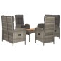 vidaXL Set comedor de jardín 5 piezas con cojines ratán sintético gris vidaXL Set comedor de jardín 5 piezas con cojines ratán sintético gris