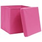 vidaXL Cajas de almacenaje con tapas 4 uds rosa 28x28x28 cm vidaXL Cajas de almacenaje con tapas 4 uds rosa 28x28x28 cm
