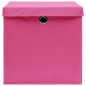 vidaXL Cajas de almacenaje con tapas 4 uds rosa 28x28x28 cm vidaXL Cajas de almacenaje con tapas 4 uds rosa 28x28x28 cm