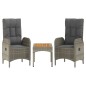 vidaXL Set comedor de jardín 5 piezas con cojines ratán sintético gris vidaXL Set comedor de jardín 5 piezas con cojines ratán sintético gris