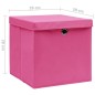vidaXL Cajas de almacenaje con tapas 4 uds rosa 28x28x28 cm vidaXL Cajas de almacenaje con tapas 4 uds rosa 28x28x28 cm