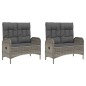 vidaXL Set comedor de jardín 5 piezas con cojines ratán sintético gris vidaXL Set comedor de jardín 5 piezas con cojines ratán sintético gris