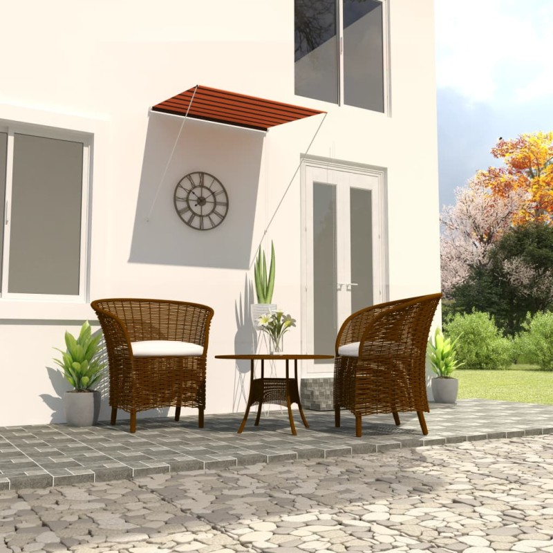 vidaXL Toldo retráctil naranja y marrón 150x150 cm vidaXL Toldo retráctil naranja y marrón 150x150 cm
