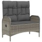 vidaXL Set comedor de jardín 5 piezas con cojines ratán sintético gris vidaXL Set comedor de jardín 5 piezas con cojines ratán sintético gris