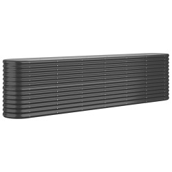 vidaXL Jardinera arriate acero recubierto polvo antracita 260x40x68 cm