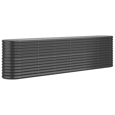 vidaXL Jardinera arriate acero recubierto polvo antracita 260x40x68 cm