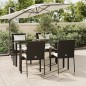 vidaXL Set de muebles jardín 5 pzas con cojines ratán sintético negro vidaXL Set de muebles jardín 5 pzas con cojines ratán sintético negro