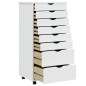 vidaXL Cajonera con ruedas MOSS madera maciza de pino blanco vidaXL Cajonera con ruedas MOSS madera maciza de pino blanco