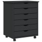 vidaXL Cajonera con ruedas MOSS madera maciza de pino gris vidaXL Cajonera con ruedas MOSS madera maciza de pino gris