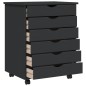 vidaXL Cajonera con ruedas MOSS madera maciza de pino gris vidaXL Cajonera con ruedas MOSS madera maciza de pino gris