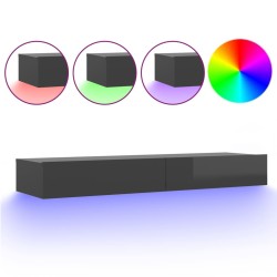 vidaXL Mueble para TV con luces LED gris brillante 120x35x15,5 cm