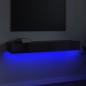 vidaXL Mueble para TV con luces LED gris brillante 120x35x15,5 cm