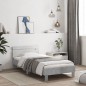 vidaXL Cama con cabecero madera de ingeniería gris hormigón 100x200 cm vidaXL Cama con cabecero madera de ingeniería gris hormigón 100x200 cm