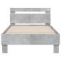 vidaXL Cama con cabecero madera de ingeniería gris hormigón 100x200 cm vidaXL Cama con cabecero madera de ingeniería gris hormigón 100x200 cm