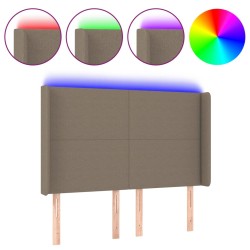 vidaXL Cabecero con LED de tela gris taupe 147x16x118/128 cm
