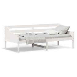 vidaXL Sofá cama madera maciza de pino blanco 80x200 cm
