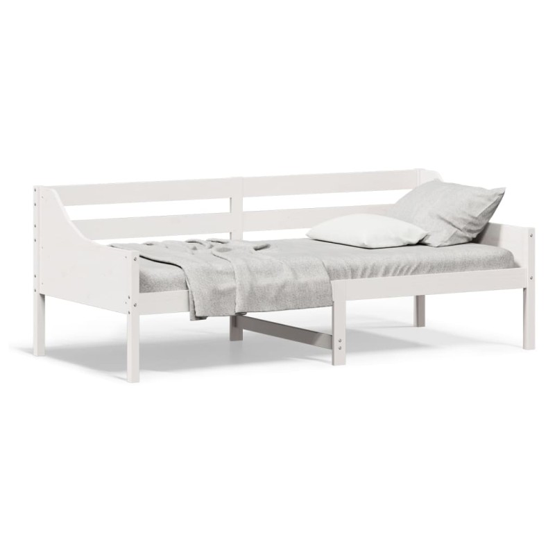 vidaXL Sofá cama madera maciza de pino blanco 80x200 cm