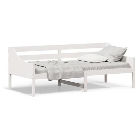vidaXL Sofá cama madera maciza de pino blanco 80x200 cm