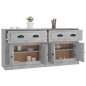vidaXL Aparadores 2 uds madera contrachapada gris hormigón vidaXL Aparadores 2 uds madera contrachapada gris hormigón