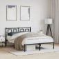 vidaXL Estructura de cama con cabecero metal negro 135x190 cm vidaXL Estructura de cama con cabecero metal negro 135x190 cm
