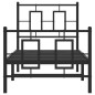 vidaXL Estructura de cama con cabecero y estribo metal negro 75x190 cm