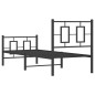 vidaXL Estructura de cama con cabecero y estribo metal negro 75x190 cm