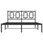 vidaXL Estructura de cama con cabecero metal negro 135x190 cm vidaXL Estructura de cama con cabecero metal negro 135x190 cm