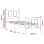 vidaXL Estructura de cama con cabecero y estribo metal negro 75x190 cm
