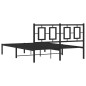 vidaXL Estructura de cama con cabecero metal negro 135x190 cm vidaXL Estructura de cama con cabecero metal negro 135x190 cm