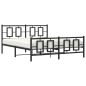 vidaXL Estructura de cama cabecero y estribo metal negro 150x200 cm vidaXL Estructura de cama cabecero y estribo metal negro 150x200 cm