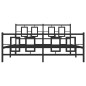 vidaXL Estructura de cama cabecero y estribo metal negro 150x200 cm vidaXL Estructura de cama cabecero y estribo metal negro 150x200 cm