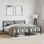 vidaXL Estructura de cama cabecero y estribo metal negro 180x200 cm