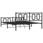 vidaXL Estructura de cama cabecero y estribo metal negro 150x200 cm vidaXL Estructura de cama cabecero y estribo metal negro 150x200 cm