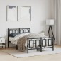 vidaXL Estructura de cama con cabecero y pie metal negro 120x190 cm vidaXL Estructura de cama con cabecero y pie metal negro 120x190 cm