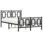 vidaXL Estructura de cama con cabecero y pie metal negro 120x190 cm vidaXL Estructura de cama con cabecero y pie metal negro 120x190 cm