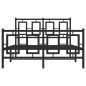 vidaXL Estructura de cama con cabecero y pie metal negro 120x190 cm vidaXL Estructura de cama con cabecero y pie metal negro 120x190 cm