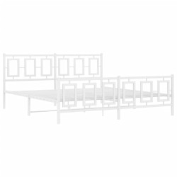 vidaXL Estructura cama metal con cabecero y pie cama blanco 183x213 cm