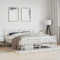 vidaXL Estructura cama metal con cabecero y pie cama blanco 183x213 cm