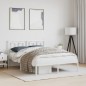 vidaXL Estructura de cama de metal con cabecero blanca 135x190 cm vidaXL Estructura de cama de metal con cabecero blanca 135x190 cm