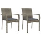 vidaXL Set comedor jardín 3 pzas y cojines ratán sintético negro gris vidaXL Set comedor jardín 3 pzas y cojines ratán sintético negro gris