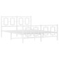 vidaXL Estructura cama metal con cabecero y estribo blanco 135x190 cm vidaXL Estructura cama metal con cabecero y estribo blanco 135x190 cm