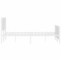 vidaXL Estructura cama metal con cabecero y estribo blanco 135x190 cm vidaXL Estructura cama metal con cabecero y estribo blanco 135x190 cm