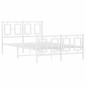 vidaXL Estructura cama metal con cabecero y estribo blanco 120x190 cm vidaXL Estructura cama metal con cabecero y estribo blanco 120x190 cm