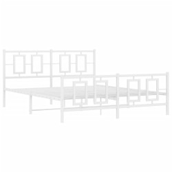 vidaXL Estructura cama metal con cabecero y estribo blanco 160x200 cm