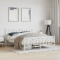 vidaXL Estructura cama metal con cabecero y estribo blanco 160x200 cm