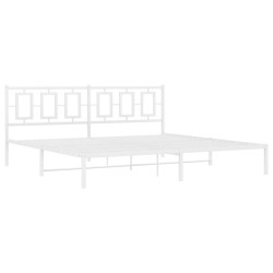 vidaXL Estructura de cama de metal con cabecero blanco 193x203 cm