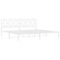 vidaXL Estructura de cama de metal con cabecero blanco 193x203 cm vidaXL Estructura de cama de metal con cabecero blanco 193x203 cm
