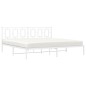vidaXL Estructura de cama de metal con cabecero blanco 193x203 cm vidaXL Estructura de cama de metal con cabecero blanco 193x203 cm
